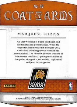 2016-17 Panini Excalibur - Coat of Arms #48 Marquese Chriss Back