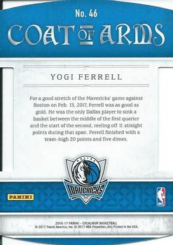 2016-17 Panini Excalibur - Coat of Arms Blue #46 Yogi Ferrell Back