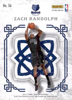 2016-17 Panini Excalibur - Crusade Silver #56 Zach Randolph Back
