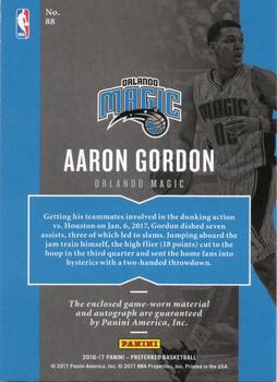 2016-17 Panini Preferred #88 Aaron Gordon Back