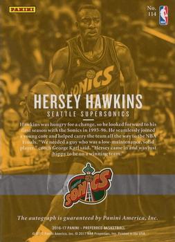 2016-17 Panini Preferred #114 Hersey Hawkins Back