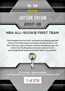 2017-18 Panini Instant NBA #168 Jayson Tatum Back
