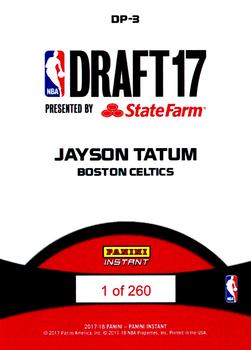 2017-18 Panini Instant NBA - Draft Night #DP-3 Jayson Tatum Back