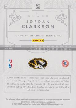 2016 Panini National Treasures Collegiate - Silver #25 Jordan Clarkson Back
