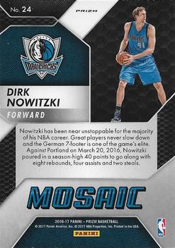 2016-17 Panini Mosaic Prizm #24 Dirk Nowitzki Back