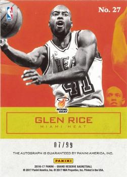 2016-17 Panini Grand Reserve - Difference Makers #27 Glen Rice Back