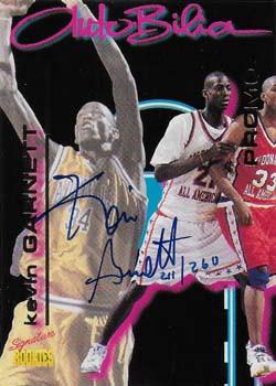 1995 Signature Rookies Autobilia - Kevin Garnett Autograph Promos #G4 Kevin Garnett Front