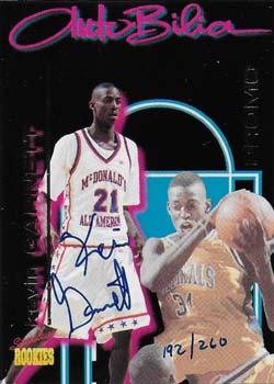 1995 Signature Rookies Autobilia - Kevin Garnett Autograph Promos #G5 Kevin Garnett Front
