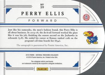 2016 Panini National Treasures Collegiate - Signature Die Cuts #39 Perry Ellis Back