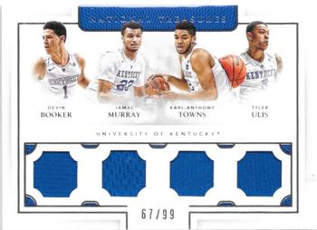 2016 Panini National Treasures Collegiate - Team Quad Materials #24 Devin Booker / Jamal Murray / Karl-Anthony Towns / Tyler Ulis Front