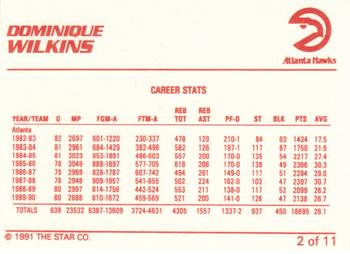 1990-91 Star Dominique Wilkins - Glossy #2 Dominique Wilkins / Career Stats Back