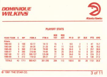 1990-91 Star Dominique Wilkins - Glossy #3 Dominique Wilkins / Playoff Stats Back