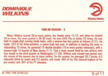 1990-91 Star Dominique Wilkins - Glossy #5 Dominique Wilkins / 1989-90 Season-2 Back