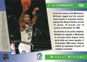 1993-94 Upper Deck Italian - Triple Double #TD4 Micheal Williams Back