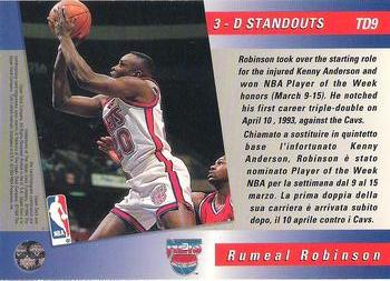 1993-94 Upper Deck Italian - Triple Double #TD9 Rumeal Robinson Back