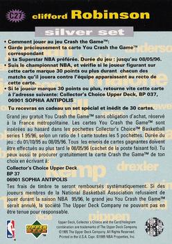 1995-96 Collector's Choice French I - You Crash the Game Silver: Scoring #C27 Clifford Robinson Back