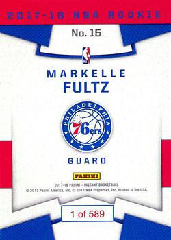 2017-18 Panini Instant NBA - RPS First Look #15 Markelle Fultz Back