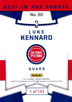 2017-18 Panini Instant NBA - RPS First Look #22 Luke Kennard Back