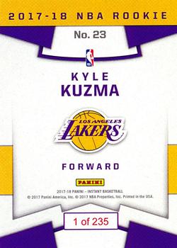 2017-18 Panini Instant NBA - RPS First Look #23 Kyle Kuzma Back