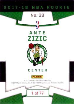 2017-18 Panini Instant NBA - RPS First Look #39 Ante Zizic Back