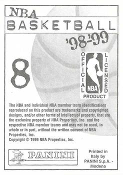 1998-99 Panini NBA Stickers #8 Alonzo Mourning Back