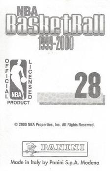 1999-00 Panini NBA Stickers #28 Latrell Sprewell Back