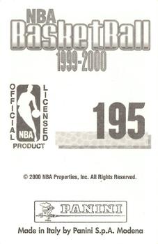 1999-00 Panini NBA Stickers #195 Chris Webber Back