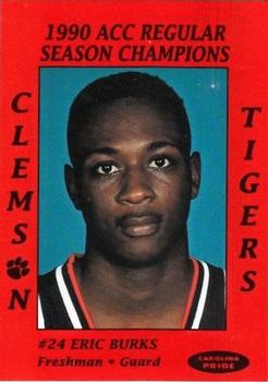 1990-91 Clemson Tigers ACC Regular Season Champs #NNO Eric Burks Front