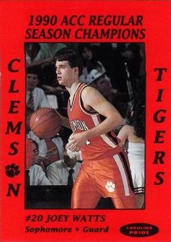1990-91 Clemson Tigers ACC Regular Season Champs #NNO Joey Watts Front