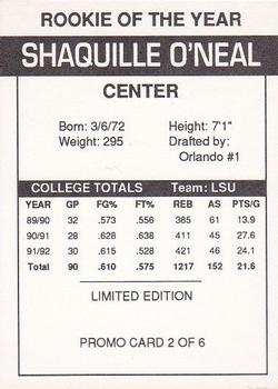 1993-94 Arena Sports Shaquille O'Neal (Unlicensed) - Promos (Unlicensed) #2 Shaquille O'Neal Back