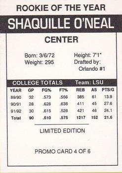 1993-94 Arena Sports Shaquille O'Neal (Unlicensed) - Promos (Unlicensed) #4 Shaquille O'Neal Back