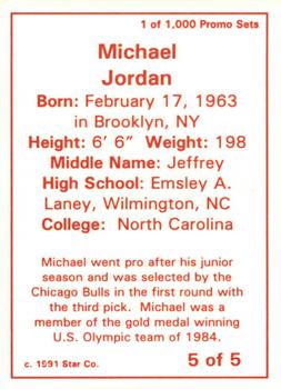 1991 Star Michael Jordan #5 Michael Jordan Back