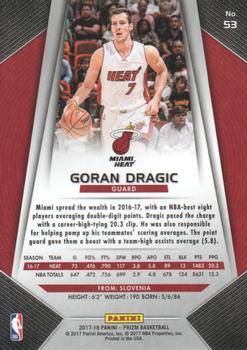 2017-18 Panini Prizm #53 Goran Dragic Back