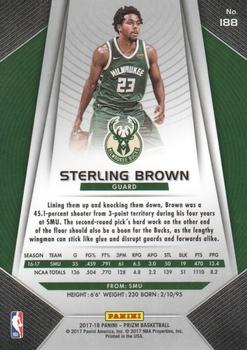 2017-18 Panini Prizm #188 Sterling Brown Back
