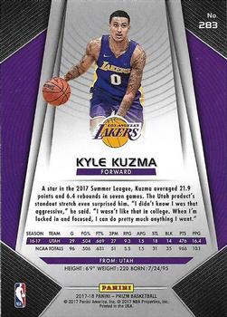 2017-18 Panini Prizm #283 Kyle Kuzma Back