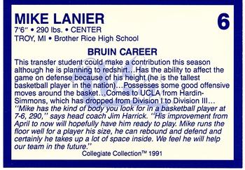 1990-91 UCLA Women and Men's Basketball #6 Mike Lanier Back