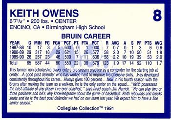 1990-91 UCLA Women and Men's Basketball #8 Keith Owens Back