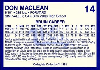 1990-91 UCLA Women and Men's Basketball #14 Don MacLean Back
