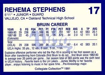 1990-91 UCLA Women and Men's Basketball #17 Rehema Stephens Back