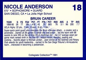 1990-91 UCLA Women and Men's Basketball #18 Nicole Anderson Back