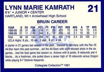 1990-91 UCLA Women and Men's Basketball #21 Lynn Kamwrath Back