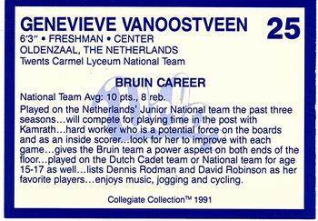 1990-91 UCLA Women and Men's Basketball #25 Genevieve Vanoostveen Back