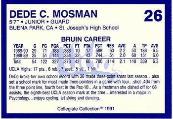 1990-91 UCLA Women and Men's Basketball #26 Dede Mosman Back