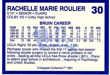 1990-91 UCLA Women and Men's Basketball #30 Rachelle Roulier Back