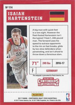 2017 Panini Contenders Draft Picks - International Ticket #114 Isaiah Hartenstein Back