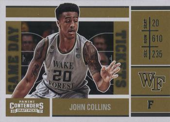 2017 Panini Contenders Draft Picks - Game Day Tickets #21 John Collins Front