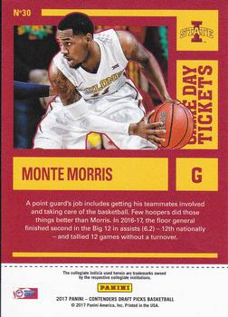 2017 Panini Contenders Draft Picks - Game Day Tickets #30 Monte Morris Back