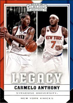 2017 Panini Contenders Draft Picks - Legacy #4 Carmelo Anthony Front