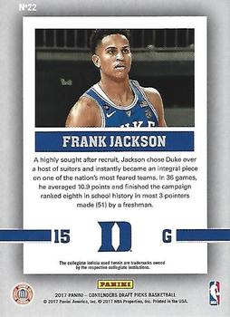 2017 Panini Contenders Draft Picks - School Colors #22 Frank Jackson Back