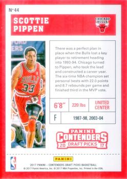 2017 Panini Contenders Draft Picks - Cracked Ice Ticket #44 Scottie Pippen Back